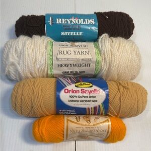 Vintage Reynolds Sayelle Sears Acrylic Rug Yarn Lot Orlon Made USA